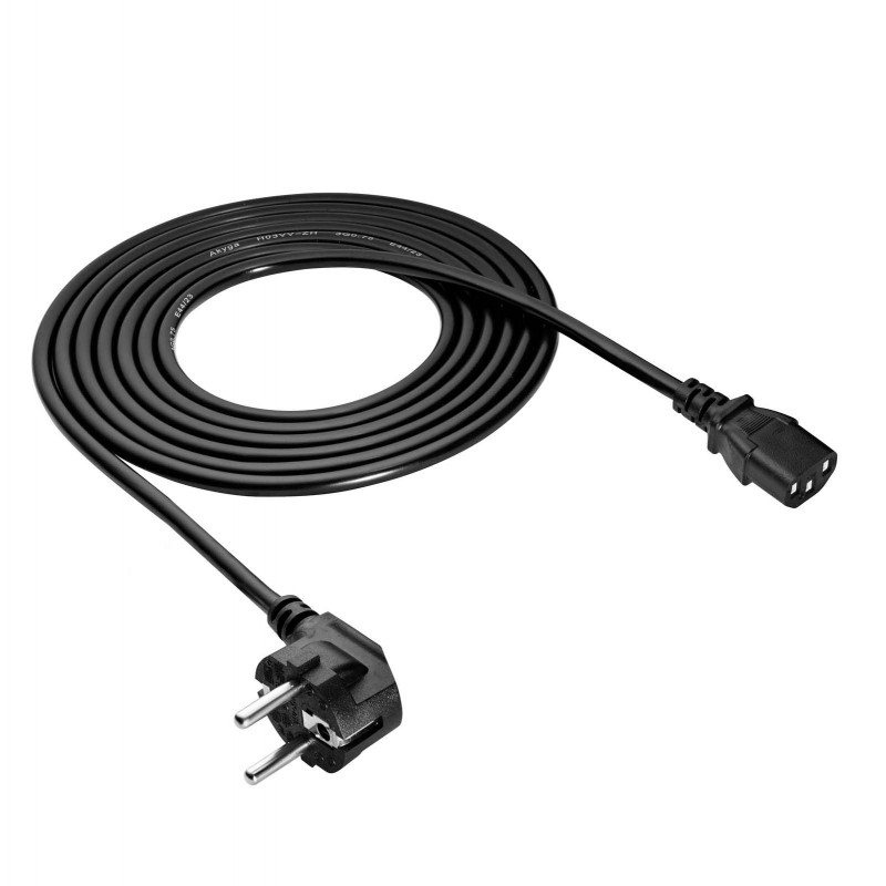 Akyga AK-PC-106A Power Cable CEE 7/7 (Schuko) to IEC C13, CCA 3 x 0.75 mm², 3 m, Black