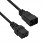 Akyga AK-UP-03S Server Power Extension Cable IEC C20 to IEC C19, Copper 3 x 1.5 mm², 16 A, 1.8 m, Black