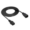 Akyga AK-UP-03S Server Power Extension Cable IEC C20 to IEC C19, Copper 3 x 1.5 mm², 16 A, 1.8 m, Black