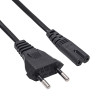 Akyga AK-RD-04A Power Cable CEE 7/16 (Europlug) to IEC C7 (Figure-8), CCA 2 x 0.5 mm², 0.5 m, Black