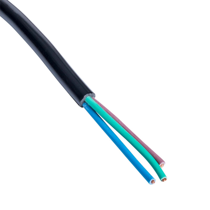 Akyga AK-OT-01C Open-End Power Cable CEE 7/7 (Schuko), Copper 3 x 0.75 mm², 1.5 m, Black