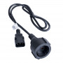 Akyga AK-PC-13A Power Adapter Cable IEC C14 to CEE 7/3 (Schuko) Socket, Copper 3 x 0.75 mm², 1 m, Black