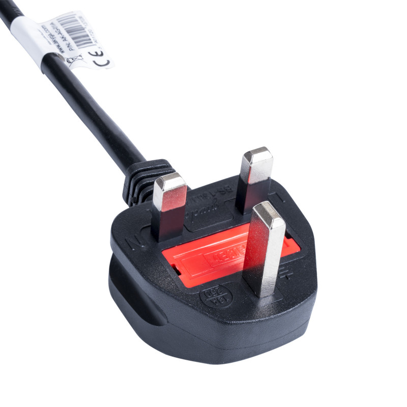 Akyga AK-AG-02A Power Cable UK BS 1363 (Type G) to IEC C5 (Clover), CCA 3 x 0.5 mm², 1.5 m, Black