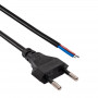 Akyga AK-OT-04A Open-End Power Cable CEE 7/16 (Europlug), Copper 2 x 0.5 mm², 1.5 m, Black