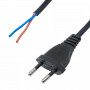 Akyga AK-OT-05A Open-End Power Cable CEE 7/16 (Europlug), Copper 2 x 0.75 mm², 1.5 m, Black