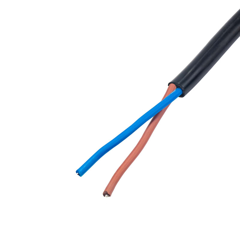 Akyga AK-OT-05A Open-End Power Cable CEE 7/16 (Europlug), Copper 2 x 0.75 mm², 1.5 m, Black