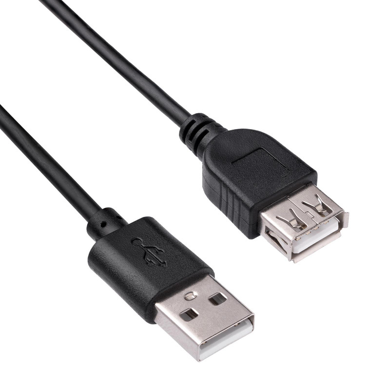 Akyga AK-USB-07 USB 2.0 Extension Cable USB-A Male to Female, 1.8 m, Black
