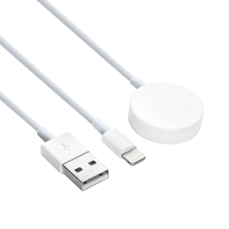 Akyga AK-SW-43 Charging Cable for Apple Watch Ultra 2 / Series 9/8/7/6/5/4/3/2/1 with Lightning Connector, USB, 1 m, White