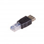 Akyga AK-AD-27 USB-A (F) to RJ45 (M) Adapter, Black