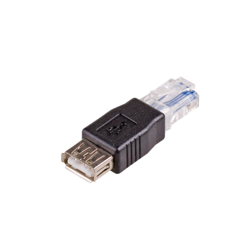 Akyga AK-AD-27 USB-A (F) to RJ45 (M) Adapter, Black