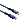 Akyga AK-USB-36 USB-C to USB-C Braided Cable, USB 2.0, 100 W, 0.5 m, Blue