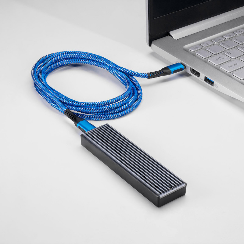Akyga AK-USB-36 USB-C to USB-C Braided Cable, USB 2.0, 100 W, 0.5 m, Blue