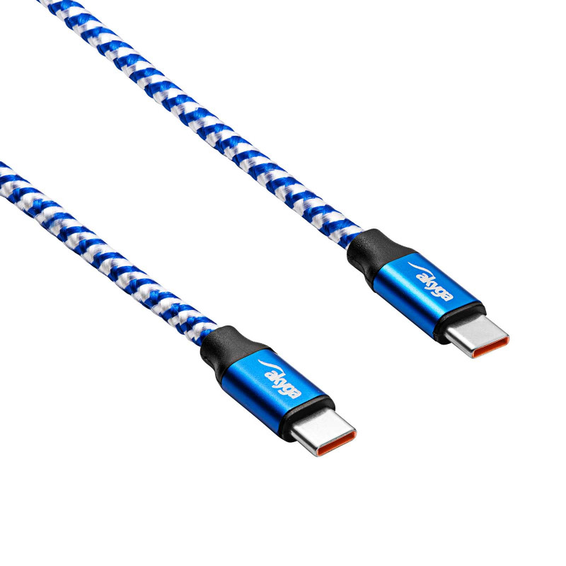 Akyga AK-USB-38 USB-C to USB-C Cable, USB 2.0, 100 W, 1.8 m, Blue
