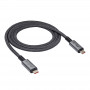 Akyga AK-USB-45 USB-C to USB-C Braided Cable, USB4, 40 Gbps, 240 W, 1 m, Grey