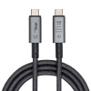 Akyga AK-USB-45 USB-C to USB-C Braided Cable, USB4, 40 Gbps, 240 W, 1 m, Grey