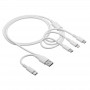 Akyga AK-USB-52 USB Cable USB-A + USB-C to Micro-USB + USB-C + Lightning, 1.2 m