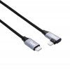 Akyga AK-USB-56 USB-C to Lightning Braided Cable with Angled Plug, USB 2.0, 30 W, 1 m, Black