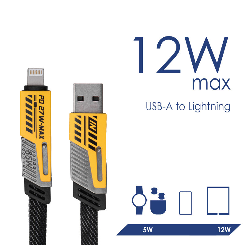 Akyga AK-USB-57 4-in-1 Braided Cable USB-A/USB-C to USB-C/Lightning, USB 2.0, 65 W, 1 m, Grey