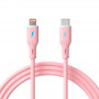 Akyga AK-USB-71 USB-C to Lightning Silicone Cable, USB 2.0, 30 W, 1 m, Pink