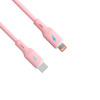 Akyga AK-USB-71 USB-C to Lightning Silicone Cable, USB 2.0, 30 W, 1 m, Pink