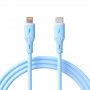 Akyga AK-USB-72 USB-C to Lightning Silicone Cable, USB 2.0, 30 W, 1 m, Blue