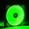 Akyga AW-12E-BG 120 mm Case Fan, 33 Green LEDs, Molex, Black