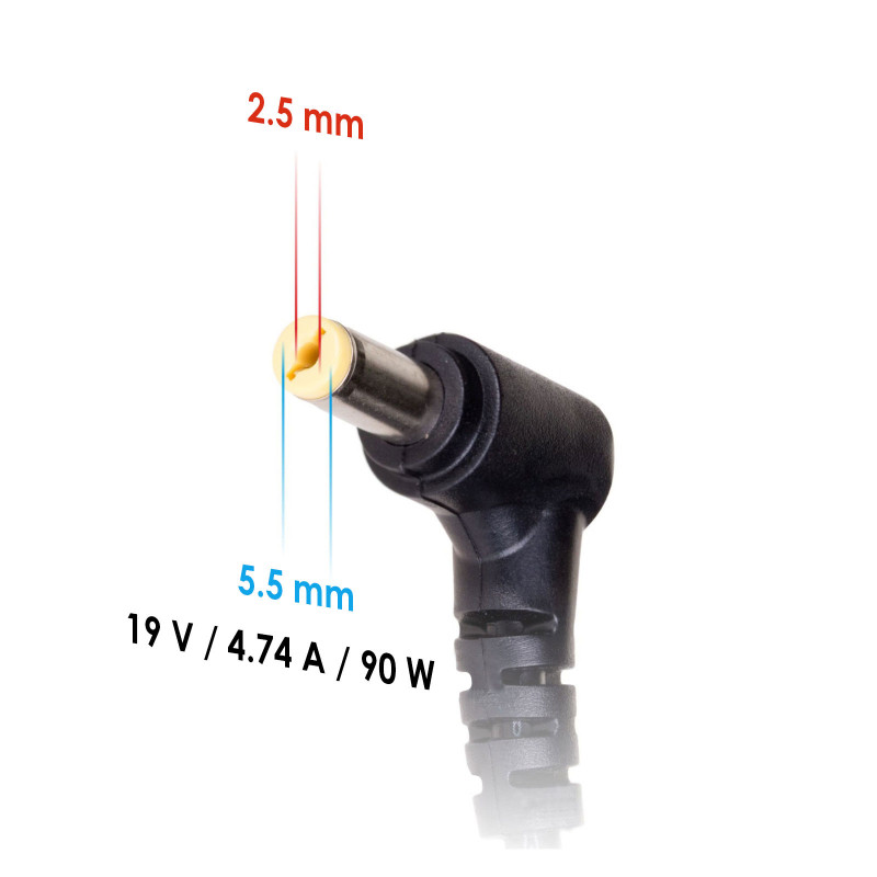Akyga AK-ND-36 Car Laptop Power Adapter 19 V / 4.74 A, 90 W, 5.5 x 2.5 mm, for ASUS / Toshiba