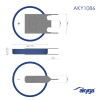 Akyga AKY1086 CR2032 PP3A Lithium Battery 3 V 210 mAh with 3 Pins, 4 mm Pitch (THT)