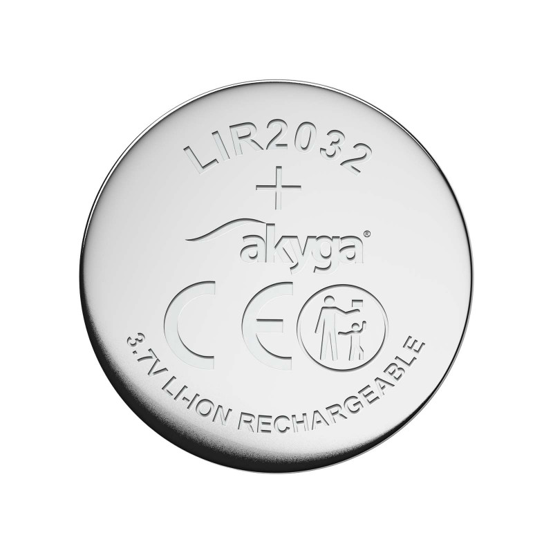 Akyga UltraCoin AKY1707 LIR2032 Rechargeable Li-Ion Coin Cell 3.7 V 70 mAh