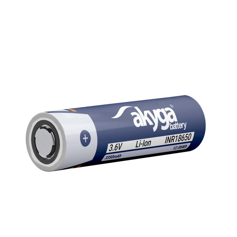 Akyga AKY1382 INR18650-34M Li-Ion 18650 Battery 3.6 V 3350 mAh, Unprotected