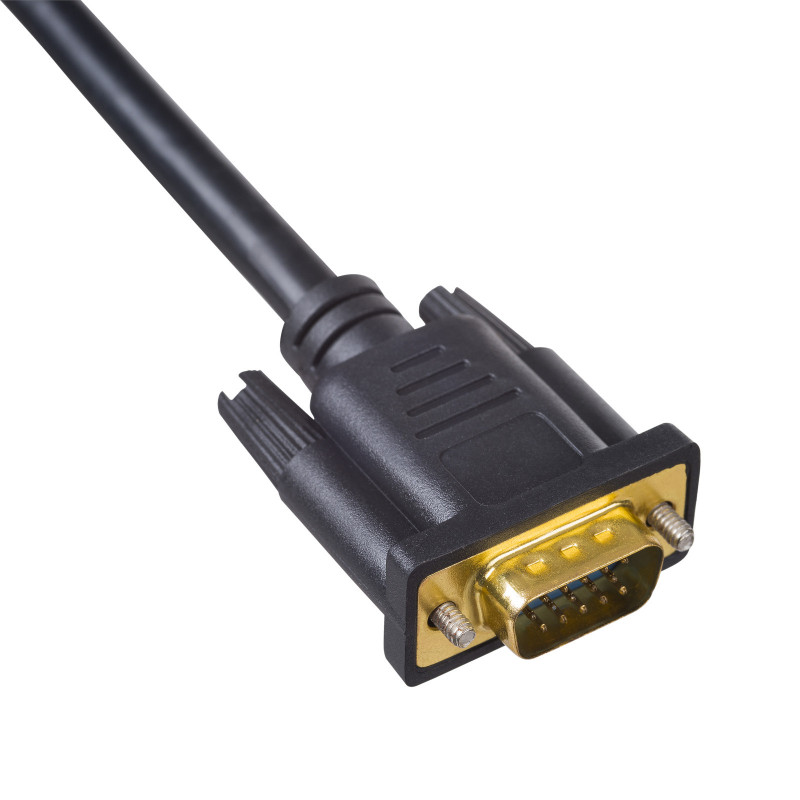 Akyga AK-AV-03 DVI-I 24+5 Male to VGA Male Cable with Ferrite Filter, 1.8 m, Black