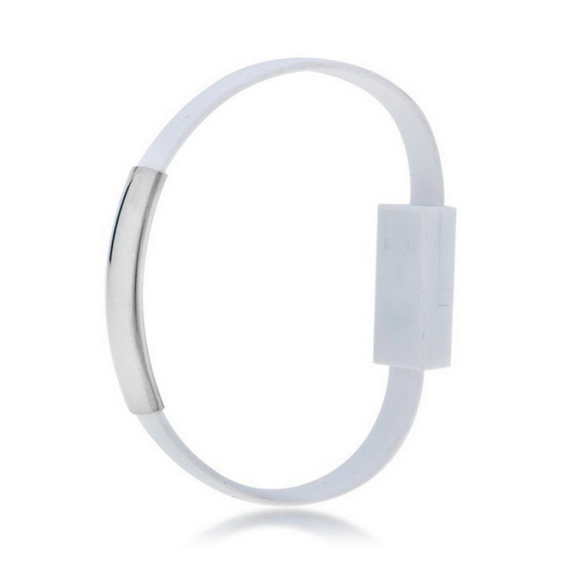 Akyga AK-AD-47 Bracelet USB Cable, USB-C (m) / USB-A, USB 2.0, 23 cm, White