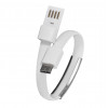 Akyga AK-AD-47 Bracelet USB Cable, USB-C (m) / USB-A, USB 2.0, 23 cm, White