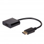 Akyga AK-AD-11 DisplayPort Male to HDMI Female Converter Adapter with Cable, 15 cm, Black