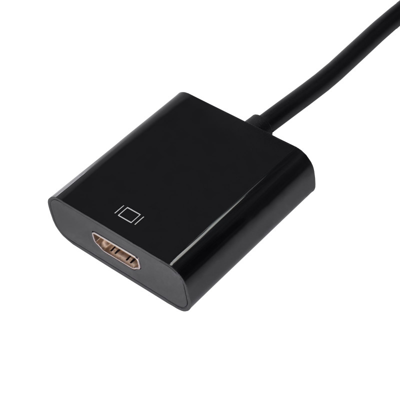 Akyga AK-AD-11 DisplayPort Male to HDMI Female Converter Adapter with Cable, 15 cm, Black