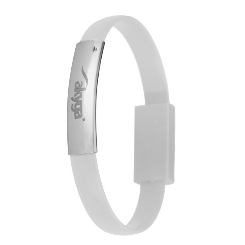Akyga AK-AD-34 Bracelet USB Cable, micro USB-B (m) / USB-A, USB 2.0, 23 cm, White