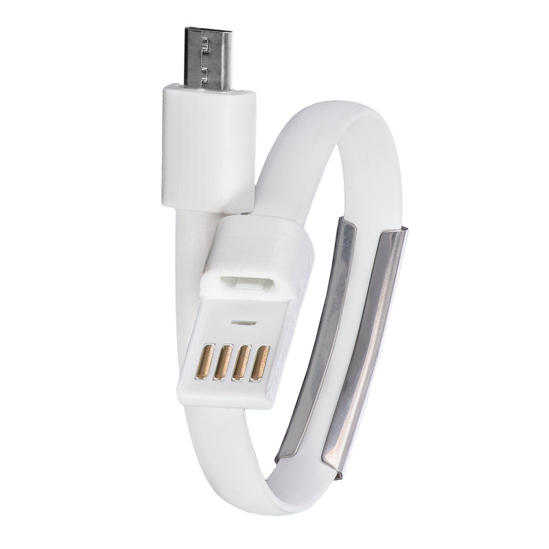 Akyga AK-AD-34 Bracelet USB Cable, micro USB-B (m) / USB-A, USB 2.0, 23 cm, White