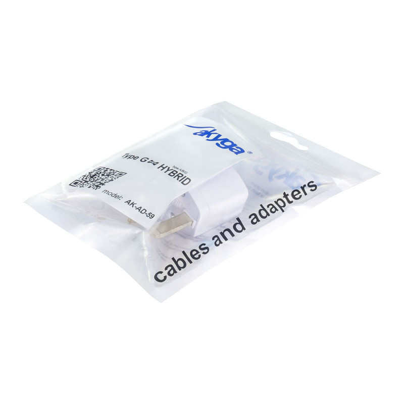 Akyga AK-AD-59 Travel Plug Adapter US / AU / EU to UK, 250 V, 10 A, White
