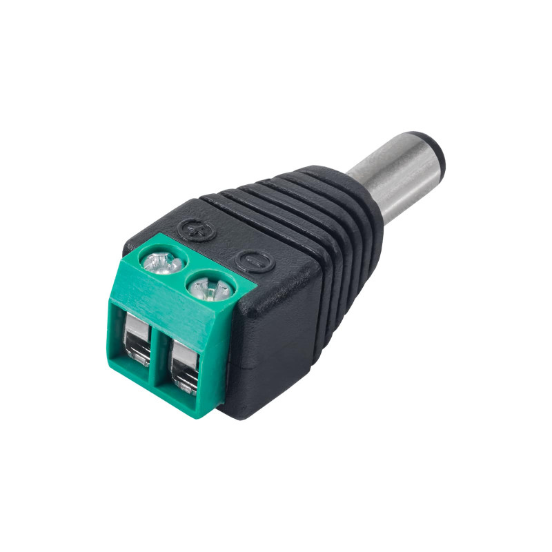 Akyga AK-SC-16 DC 5.5 x 2.1 mm (M) Connector with Screw Terminals for UTP Cable, CCTV