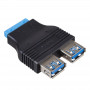Akyga AK-CA-58 Internal USB 3.0 19-pin Header (F) to 2x USB-A 3.0 (F) Adapter