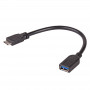 Akyga AK-AD-30 OTG Adapter Cable USB-A 3.0 (F) to Micro-USB 3.0 (M), 15 cm, Black