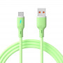 Akyga AK-USB-64 USB Cable USB-A (m) / USB-C (m), USB 2.0, 18W, 1 m, Green, Silicone