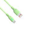 Akyga AK-USB-64 USB Cable USB-A (m) / USB-C (m), USB 2.0, 18W, 1 m, Green, Silicone