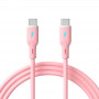 Akyga AK-USB-66 USB Cable USB-C (m) / USB-C (m), USB 2.0, 60W, 1 m, Pink, Silicone