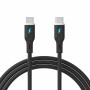 Akyga AK-USB-67 USB Cable USB-C (m) / USB-C (m), USB 2.0, 60W, 1 m, Black, Silicone