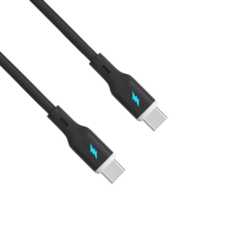 Akyga AK-USB-67 USB Cable USB-C (m) / USB-C (m), USB 2.0, 60W, 1 m, Black, Silicone