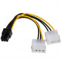 Akyga AK-CA-13 2x Molex (M) to PCIe 6-pin (F) Power Adapter Cable, 15 cm