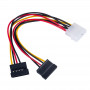 Akyga AK-CA-16 Molex (M) to 2x SATA Power (F) Splitter Cable, 15 cm