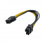 Akyga AK-CA-07 PCIe 6-pin (M) to PCIe 8-pin (6+2) (F) Power Adapter Cable, 20 cm