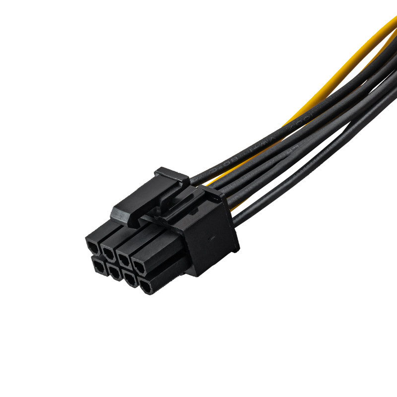 Akyga AK-CA-07 PCIe 6-pin (M) to PCIe 8-pin (6+2) (F) Power Adapter Cable, 20 cm
